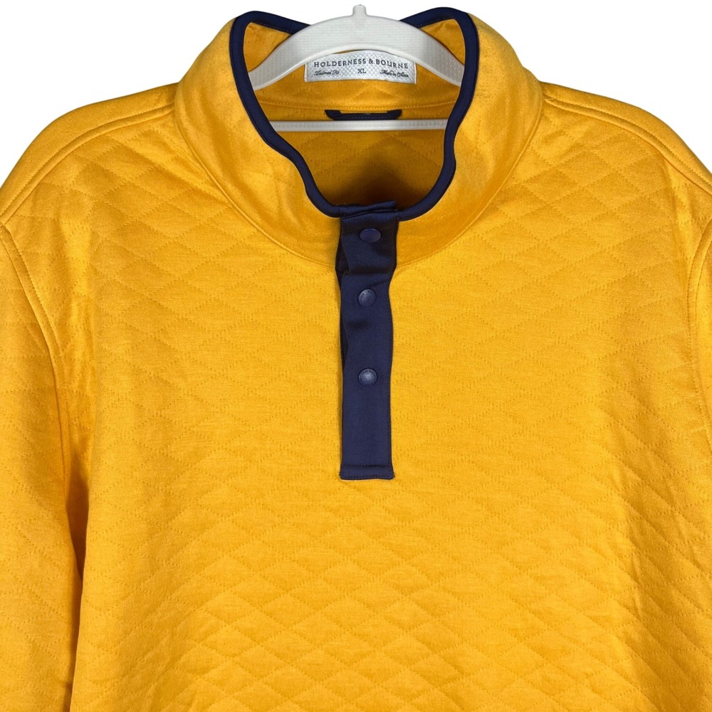 Holderness & Bourne Sullivan Yukon Pullover Mens XL Yellow Quilted HB2095.373